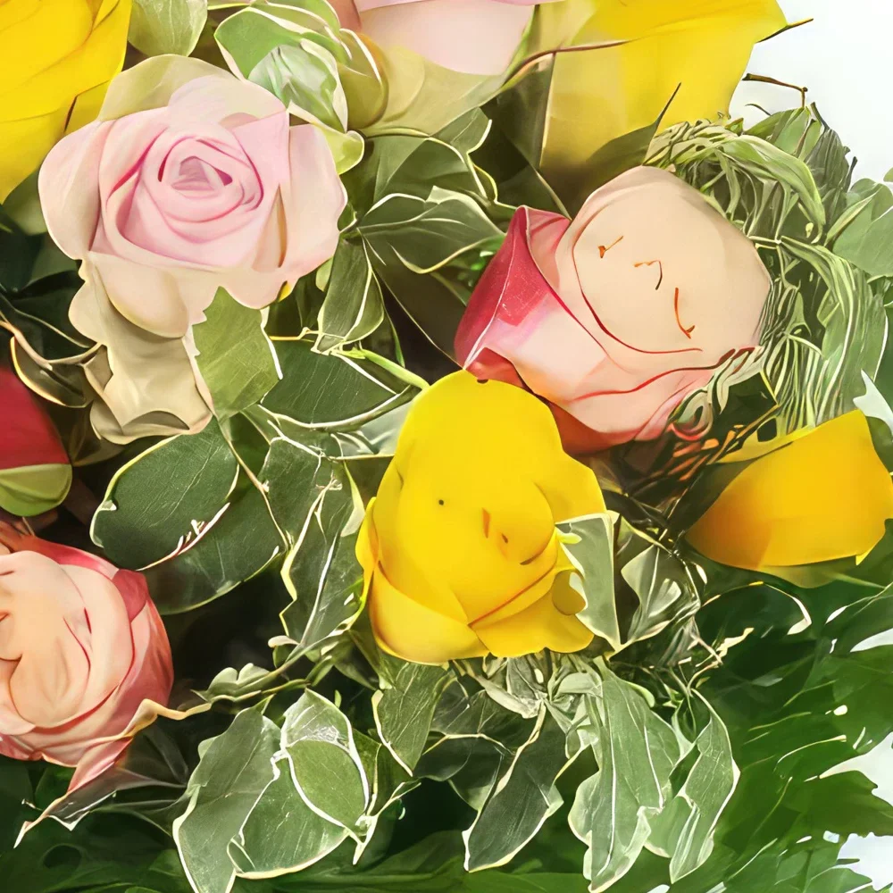 ליל פרחים- זר פרחים עגול צבעוני Dame Rose זר פרחים/סידור פרחים