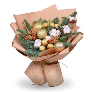 Kroatien Online Blumenhändler - Geschmückter Blumenstrauß für das neue Jahr Blumenstrauß