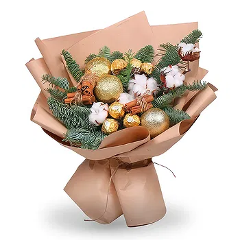 Serbia flowers  -  New Year Decorated Bouquet Flower Delivery