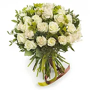 Termini online Florist - Bunch of ivory roses for the birth of a baby Bouquet