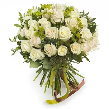 San Marino flowers  -  Bunch of ivory roses for the birth of a baby Flower Delivery
