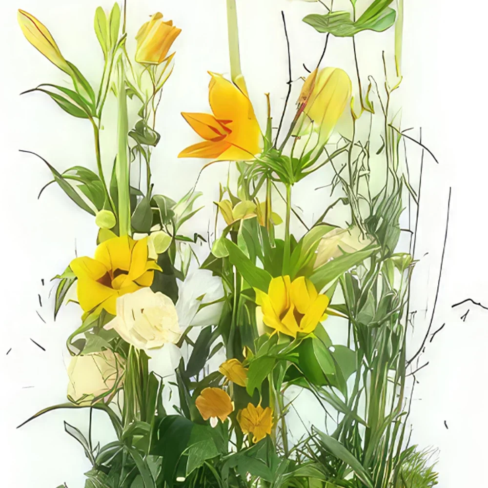 fleuriste fleurs de Bordeaux- Composition florale orange Amarillo Bouquet/Arrangement floral
