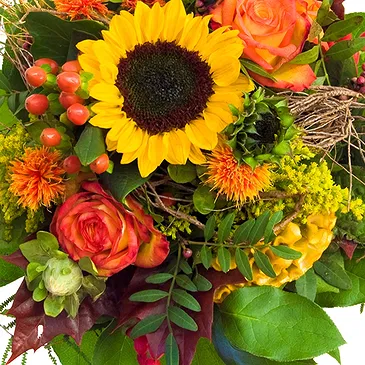 Italy flowers  -  Bouquet of Sunflowers and Roses Flower Bouquet/Arrangement