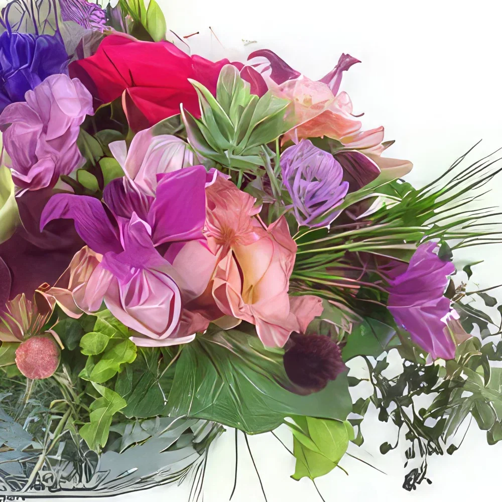 Lyon bunga- Rangkaian bunga ungu Orlando Rangkaian bunga karangan bunga