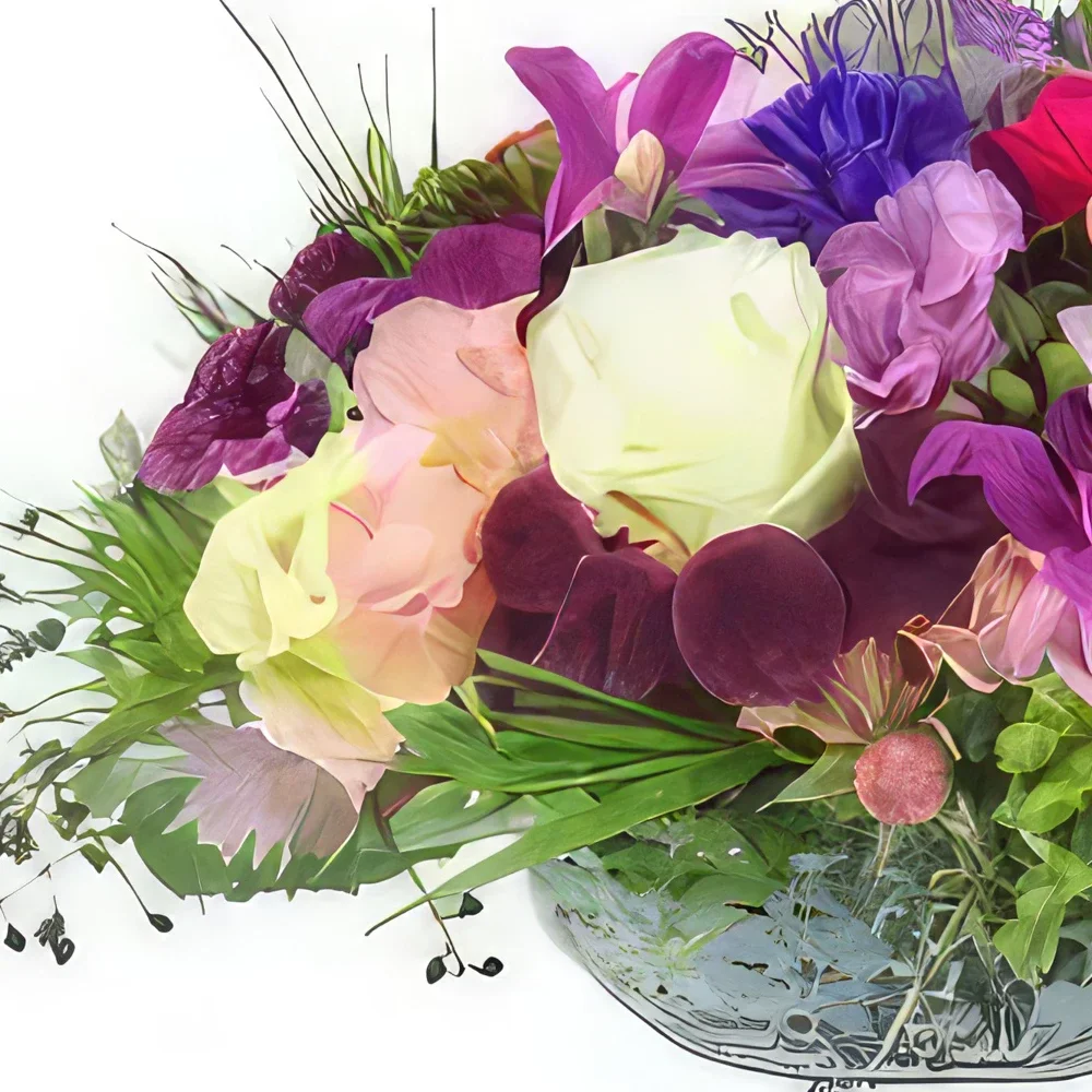 fleuriste fleurs de Toulouse- Composition de fleurs mauve Orlando Bouquet/Arrangement floral