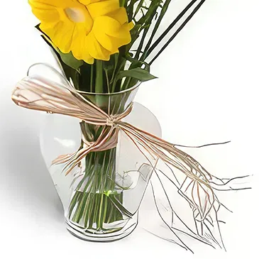 Santa Maria flowers  -  Two Gerberas in Vase Flower Bouquet/Arrangement