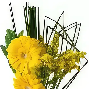Santa Maria flowers  -  Two Gerberas in Vase Flower Bouquet/Arrangement