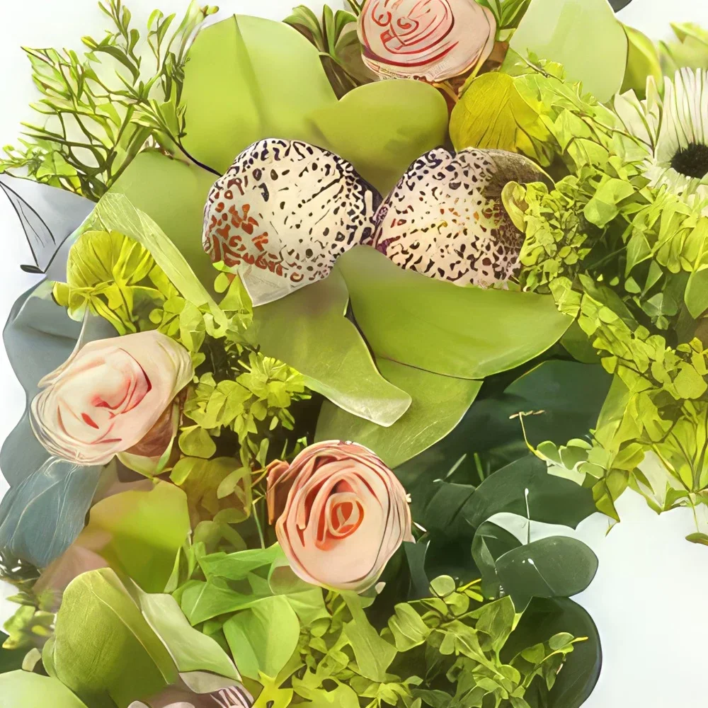 Tarbes цветя- Квадрат с цветни шевове Букет/договореност цвете