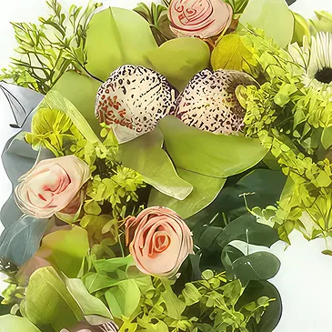 Le François flowers  -  Pan Stitched Flower Square Flower Bouquet/Arrangement