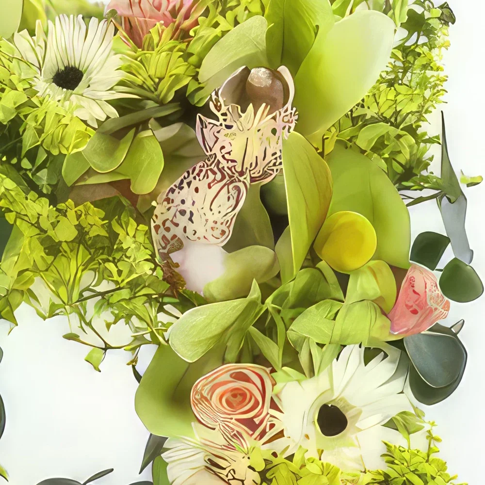 nett Blumen Florist- Pfannengenähtes Blumenquadrat Bouquet/Blumenschmuck