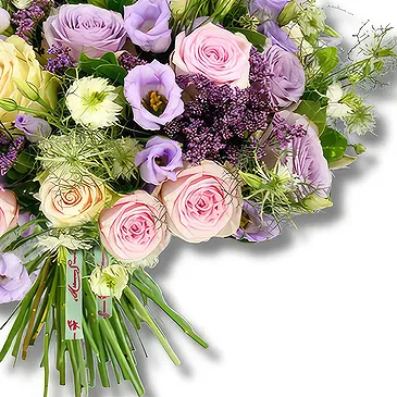 Sharjah květiny- Kytice pastelových růží a šeříku Lisianthus Kytice/aranžování květin