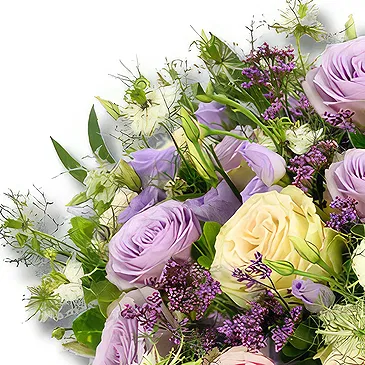 Sharjah květiny- Kytice pastelových růží a šeříku Lisianthus Kytice/aranžování květin
