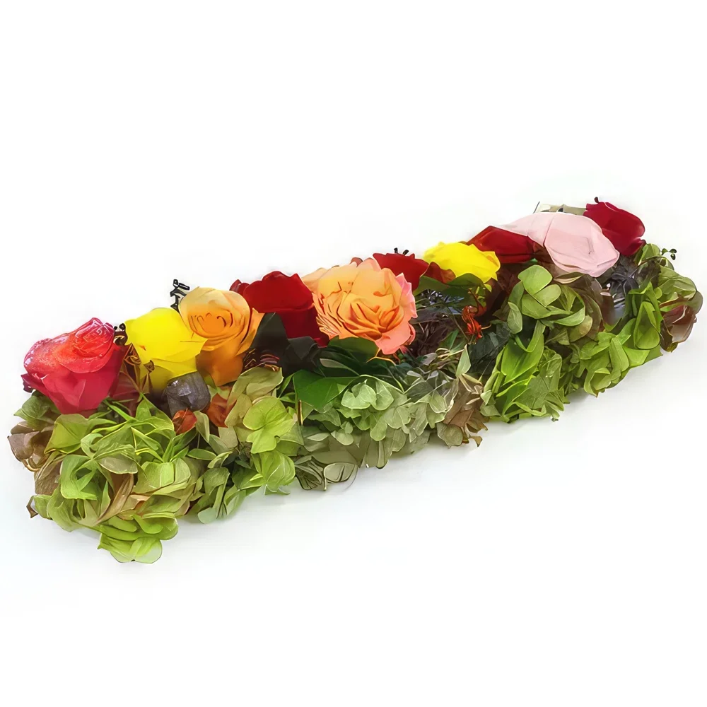 fleuriste fleurs de Toulouse- Chemin de roses colorées Socrate Bouquet/Arrangement floral