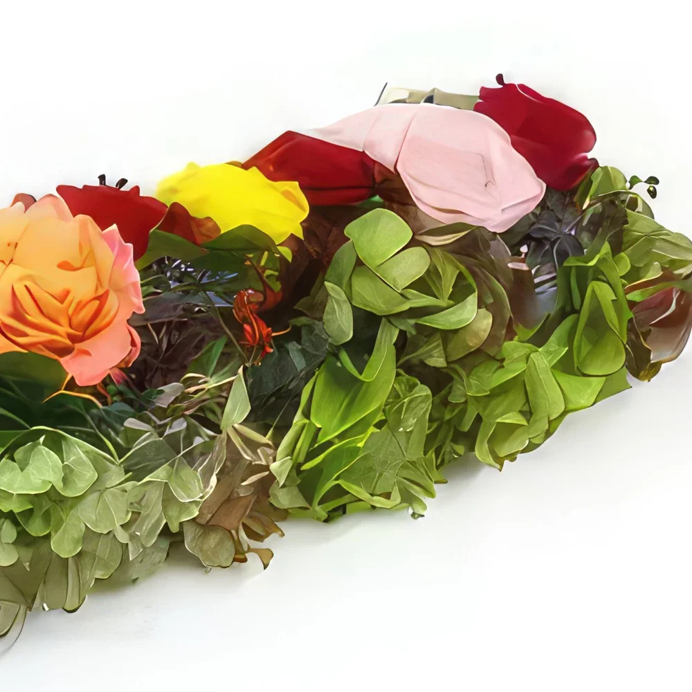fleuriste fleurs de Toulouse- Chemin de roses colorées Socrate Bouquet/Arrangement floral