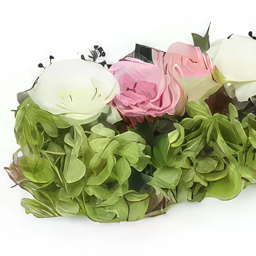 fiorista fiori di bordò- Percorso di rose rosa e bianche Cerere Bouquet floreale
