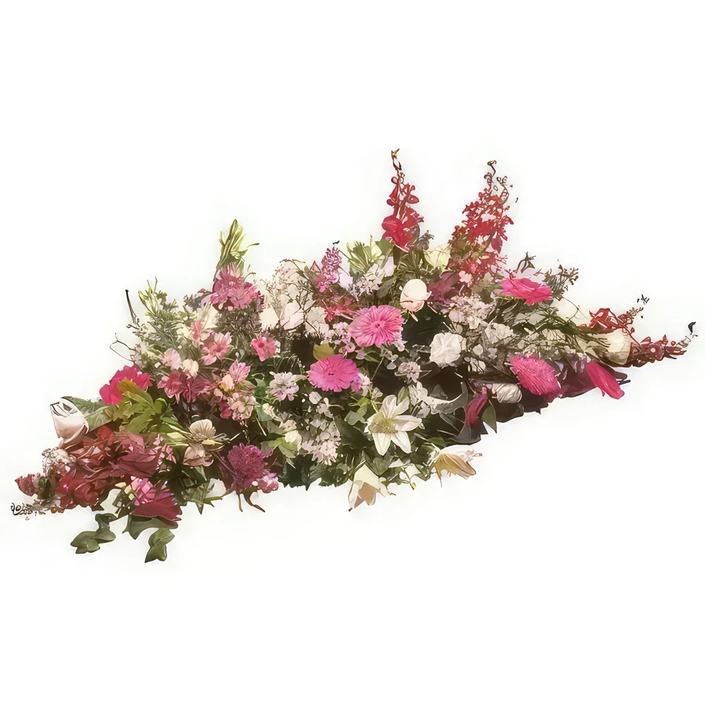 몽펠리에 꽃- 평화로운 자홍색 애도 라켓 꽃다발/꽃꽂이