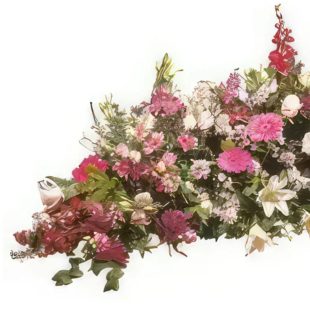 fleuriste fleurs de Bordeaux- Raquette de deuil fuchsia Paisible Bouquet/Arrangement floral