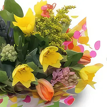 Palia Ampelia flowers  -  Spring City Container Flower Bouquet/Arrangement