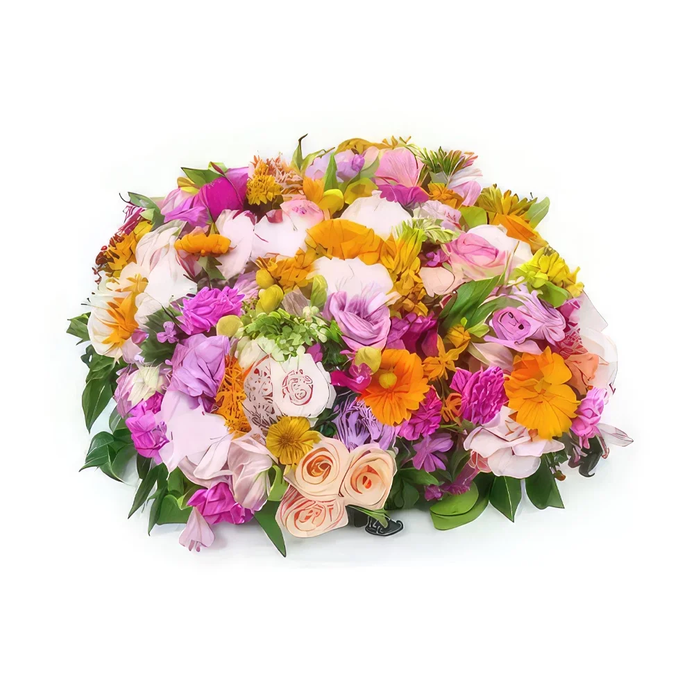 Στρασβούργο λουλούδια- Πολύχρωμο πένθιμο μαξιλάρι Phidias Μπουκέτο/ρύθμιση λουλουδιών
