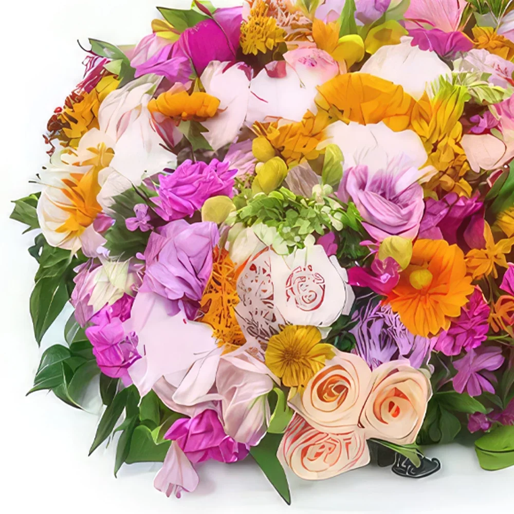 fiorista fiori di Montpellier- Cuscino da lutto colorato Fidia Bouquet floreale