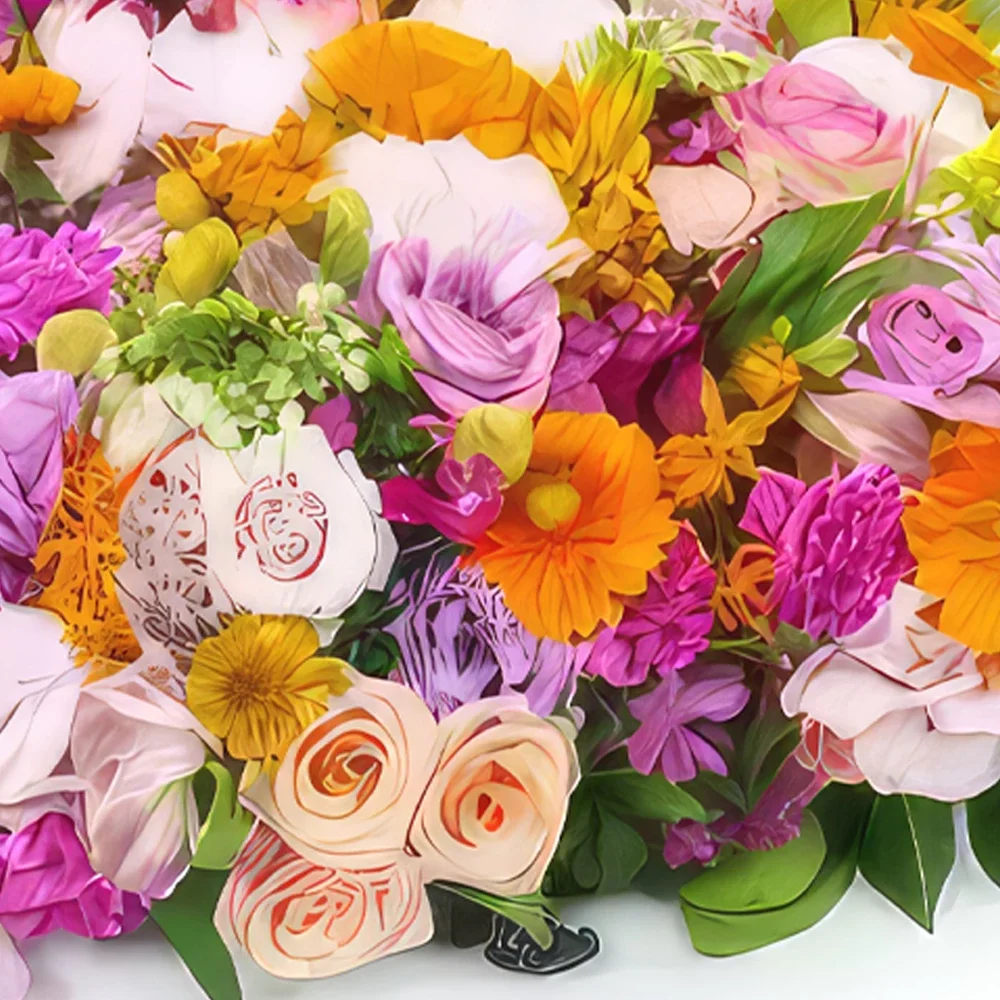 Paríž kvety- Farebný smútočný vankúš Phidias Aranžovanie kytice