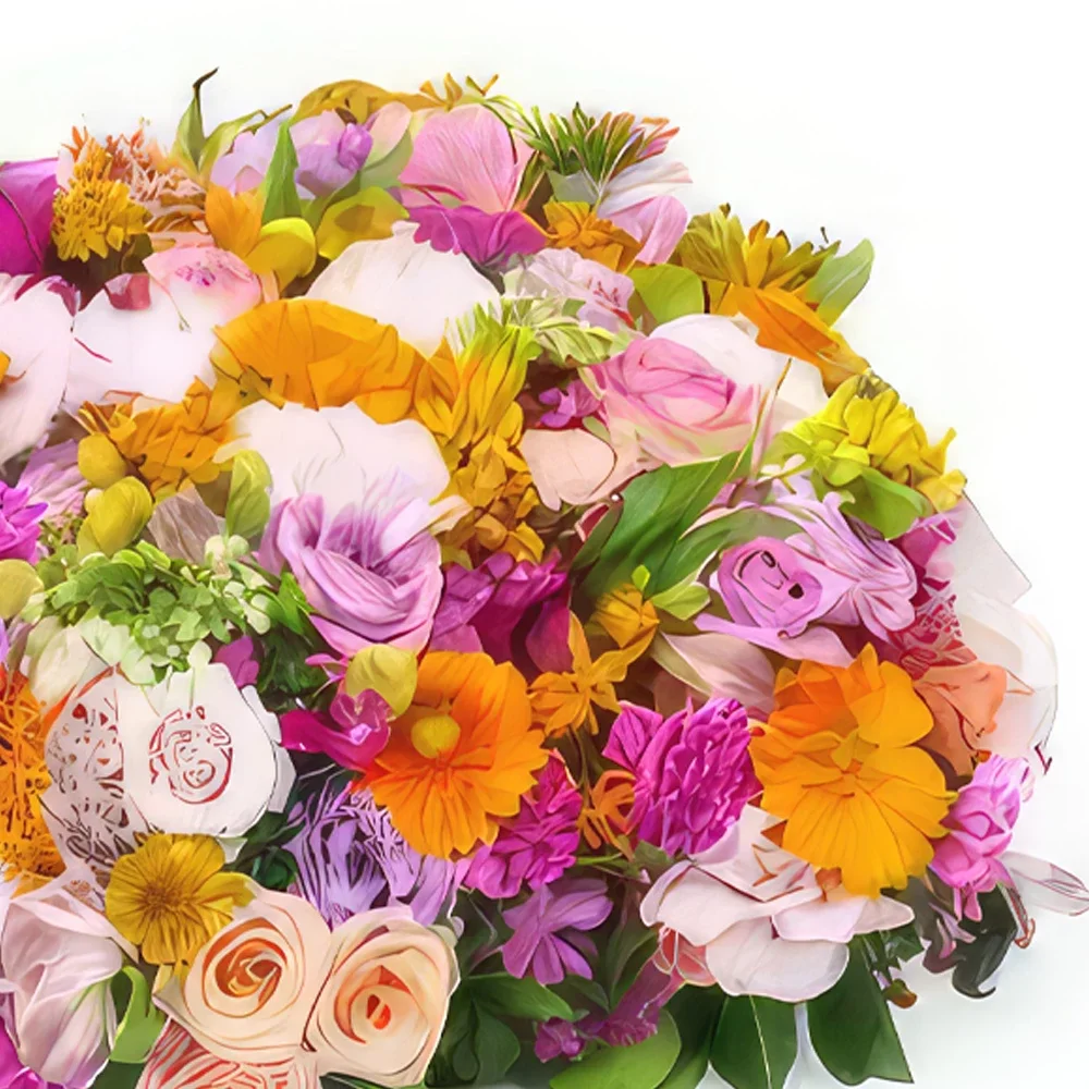 fiorista fiori di Montpellier- Cuscino da lutto colorato Fidia Bouquet floreale