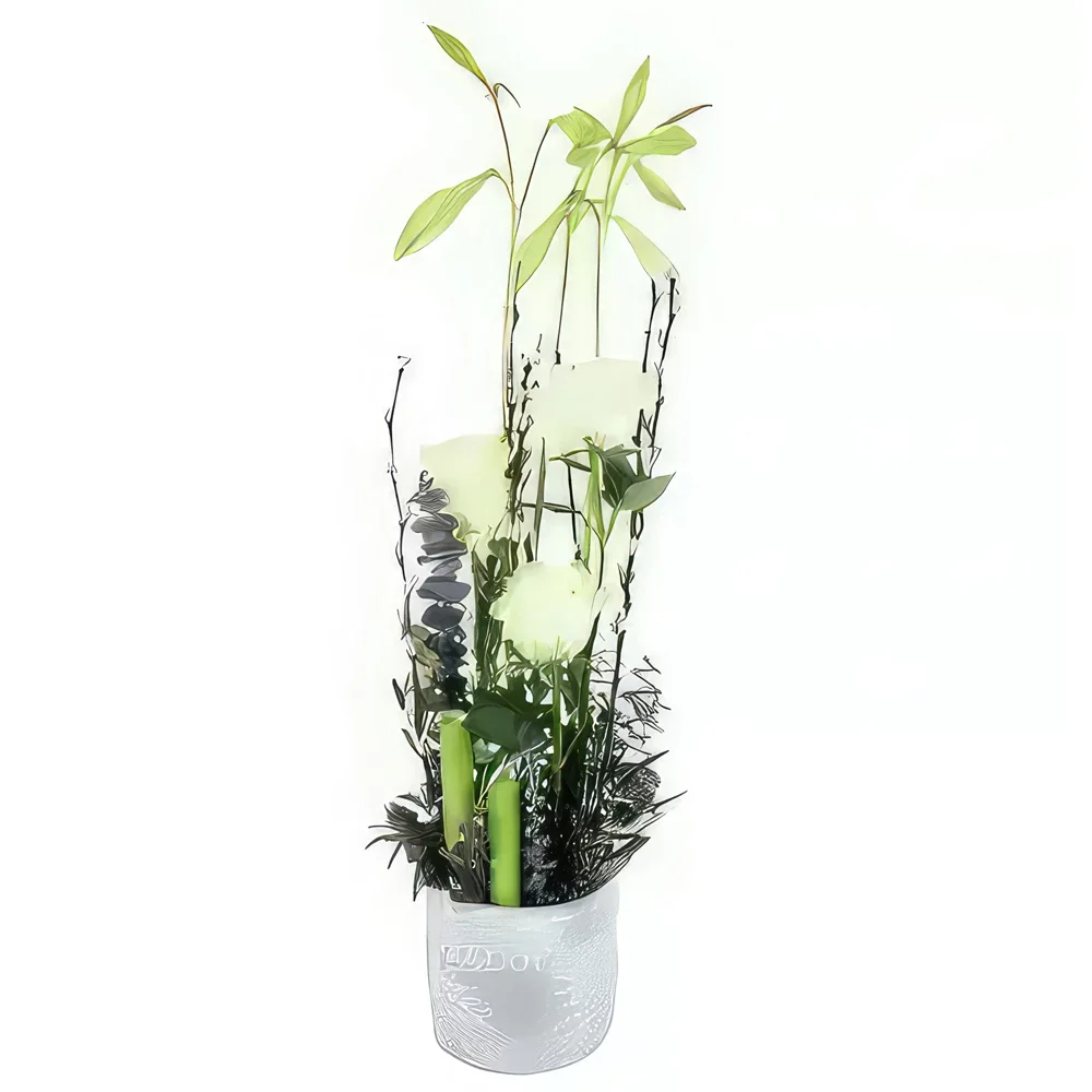 Montpellier Blumen Florist- Philadelphia-weiße u. grüne Zusammensetzung Bouquet/Blumenschmuck