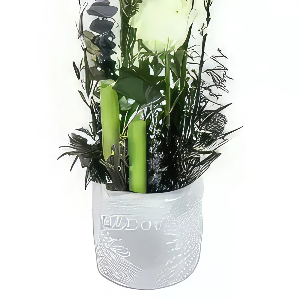 fleuriste fleurs de Toulouse- Composition blanche & verte Philadelphie Bouquet/Arrangement floral