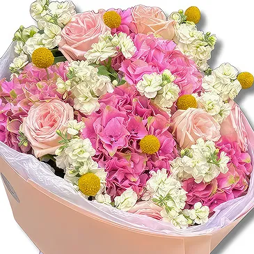 Garhoud flowers  -  Pink and White Fresh Mixed Flower Bouquet Flower Bouquet/Arrangement