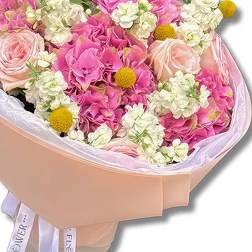 Garhoud flowers  -  Pink and White Fresh Mixed Flower Bouquet Flower Bouquet/Arrangement