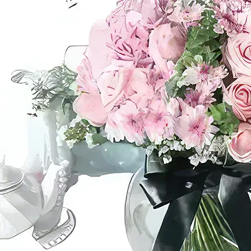 Sitrah blommor- Blandade rosa blommor Bukett/blomsterarrangemang