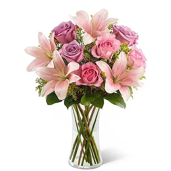 San Marino flowers  -  Bunch of Lilium with Pink Roses Flower Delivery