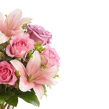 Italy flowers  -  Bunch of Lilium with Pink Roses Flower Bouquet/Arrangement