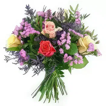 France flowers  -  Pink & mauve rustic bouquet Varna Flower Delivery