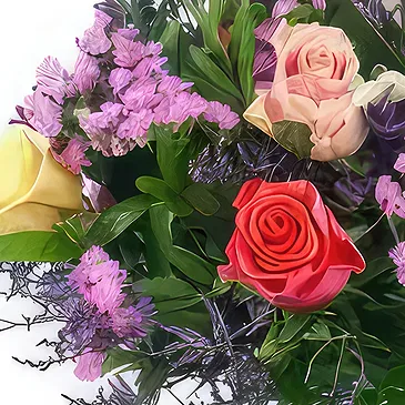 Le Precheur flowers  -  Pink & mauve rustic bouquet Varna Flower Bouquet/Arrangement