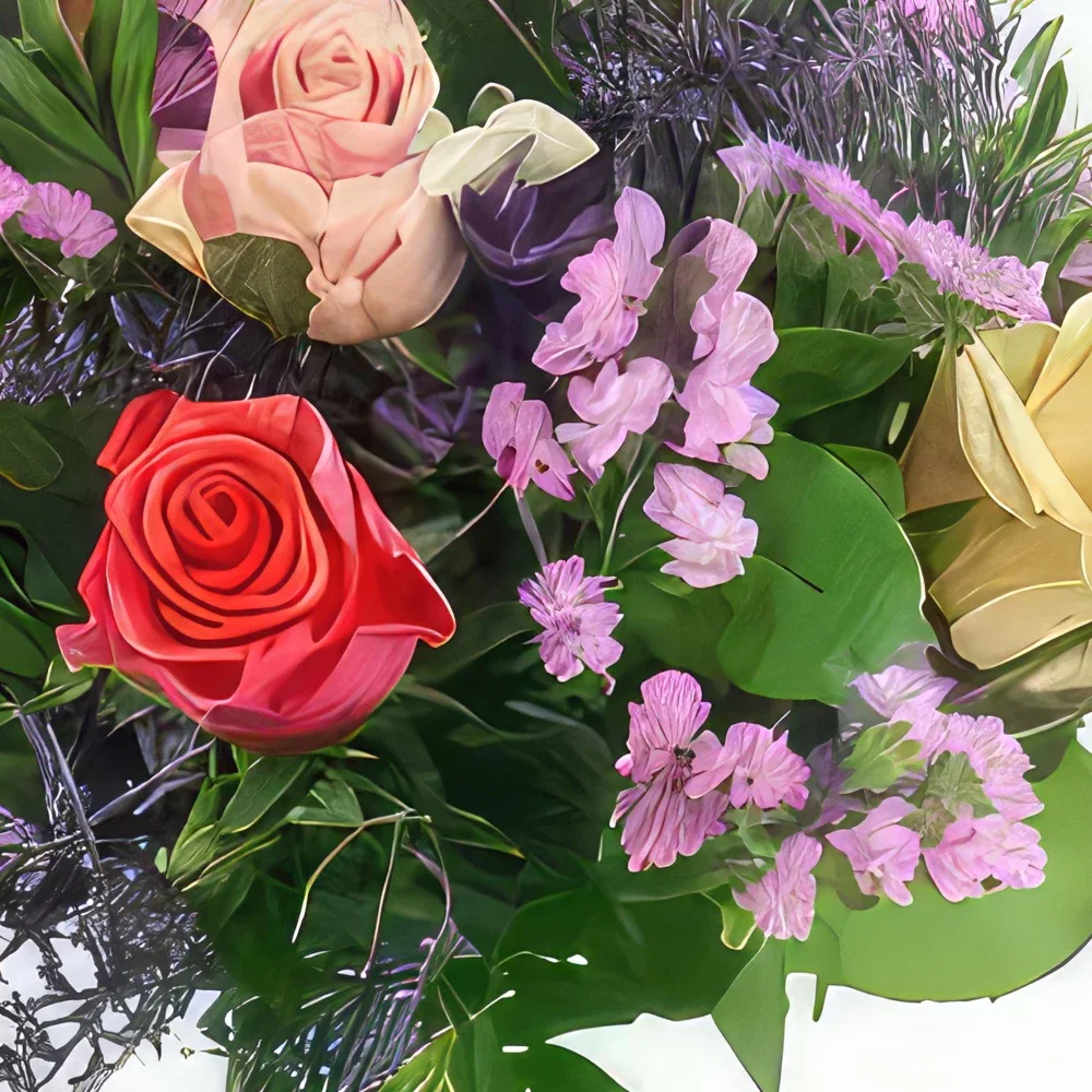 Paris blomster- Pink & lilla rustik buket Varna Blomst buket/Arrangement