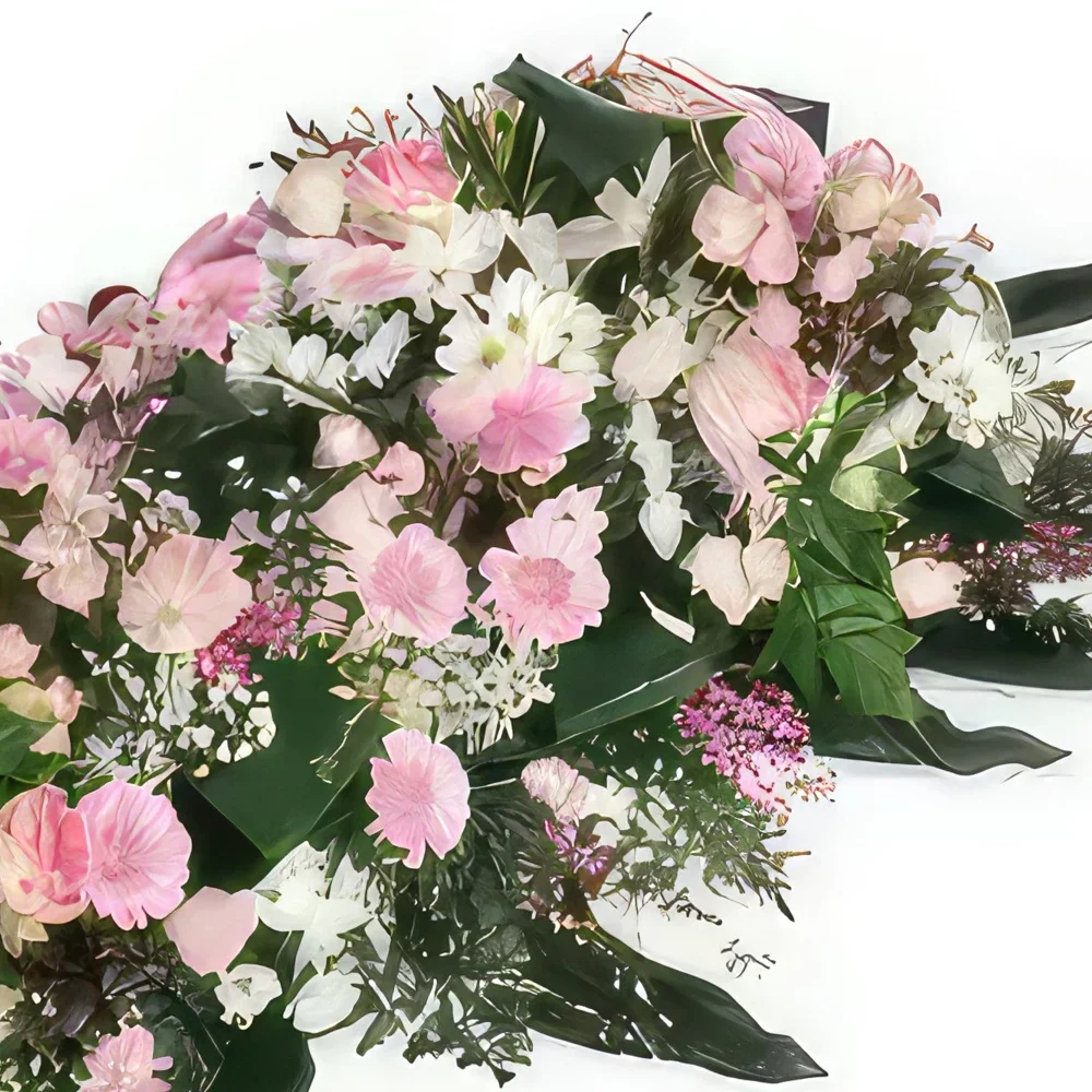 fleuriste fleurs de Strasbourg- Composition de deuil rose Repos Eternel Bouquet/Arrangement floral