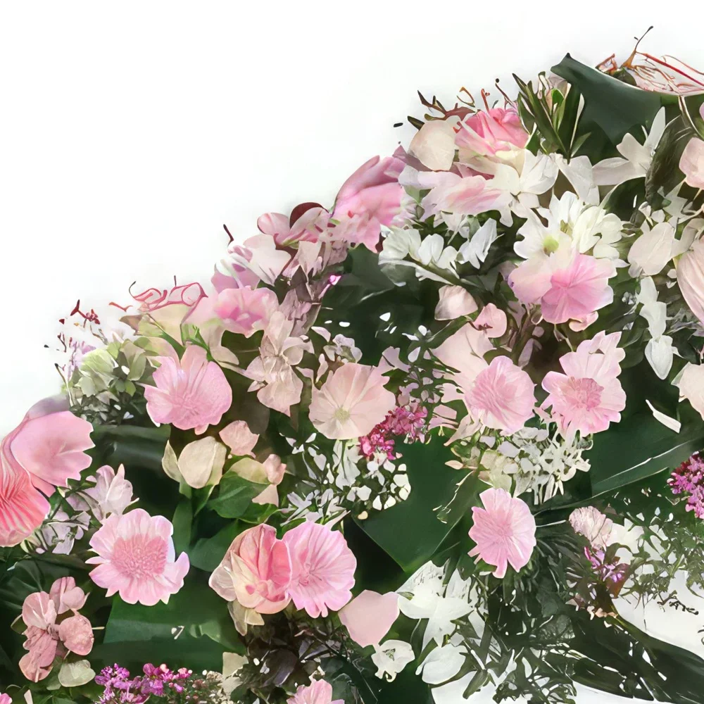 Lille blomster- Rosa sorgkomposisjon Eternal Rest Blomsterarrangementer bukett
