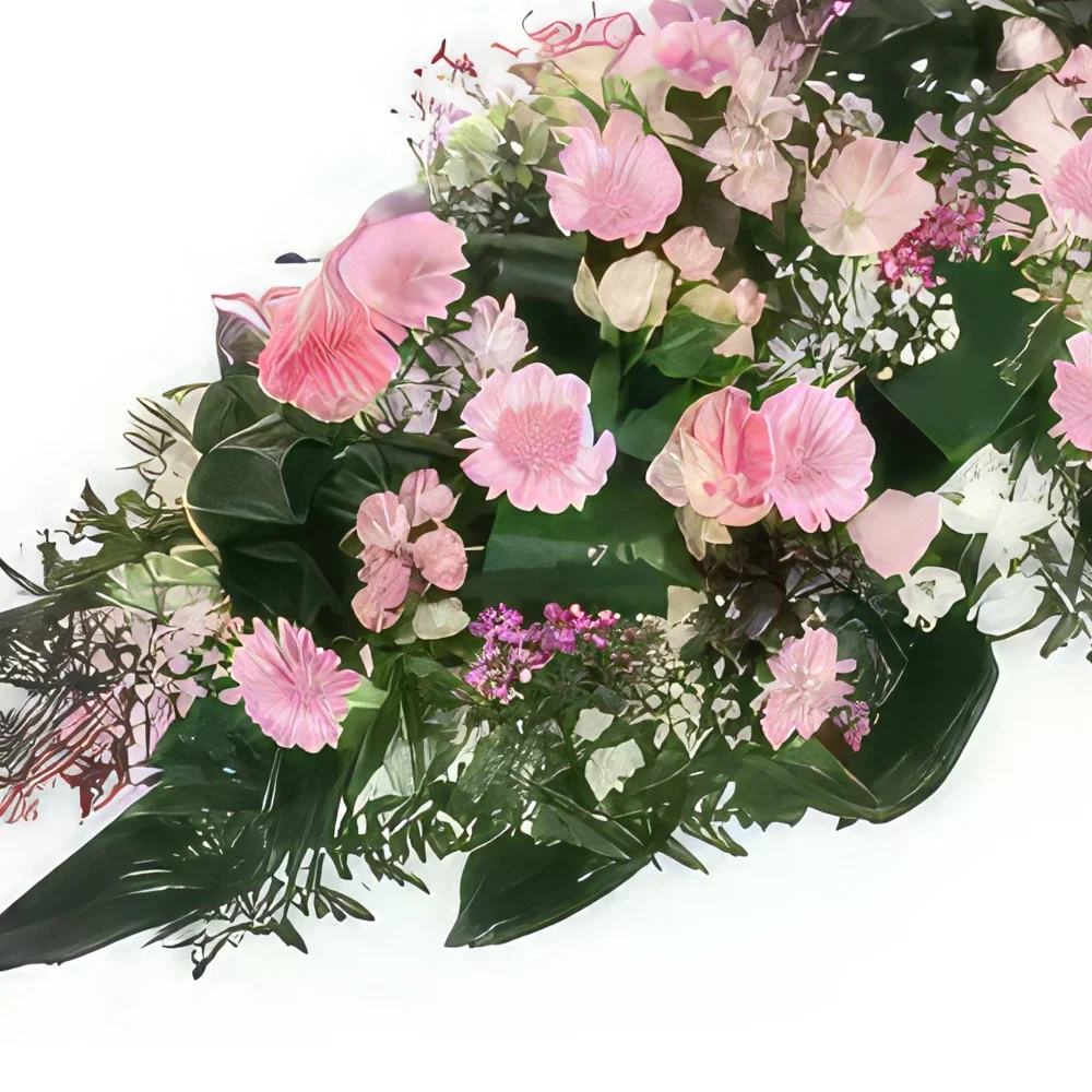 fiorista fiori di bordò- Composizione a lutto rosa Eternal Rest Bouquet floreale