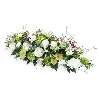 Aurignac flowers  -  Pink, Purple & White Calliope Casket Top Flower Delivery