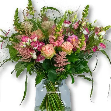Holland flowers  -  Condolence Bouquet Pink + Vase Flower Bouquet/Arrangement