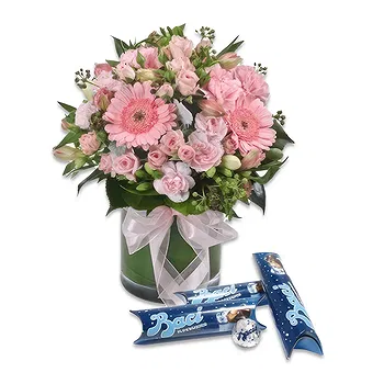 Osidda flowers  -  Bouquet in Pink Tones with Baci Perugina Flower Delivery