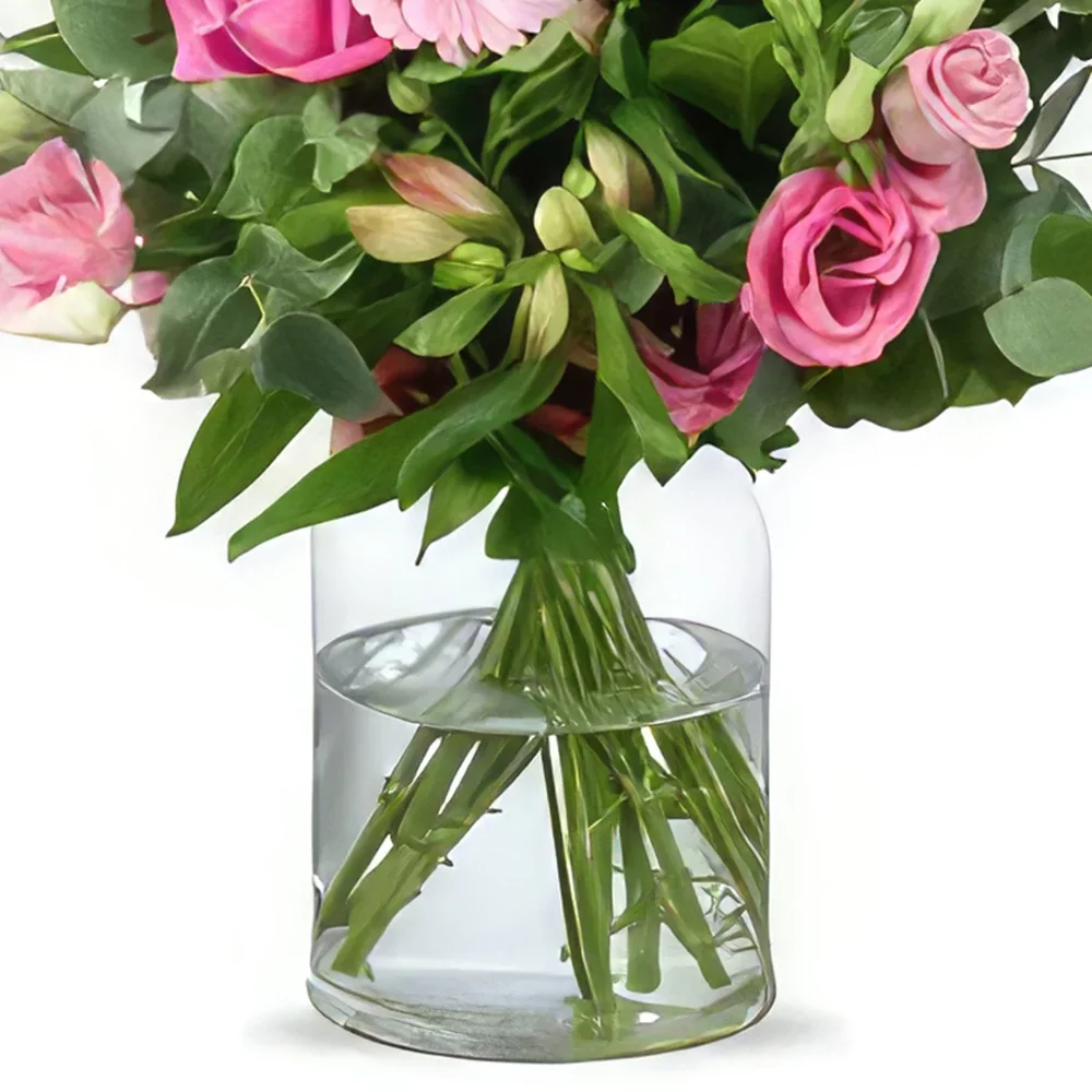 Almere-virágok- Rózsaszín meglepetés csokor Virágkötészeti csokor
