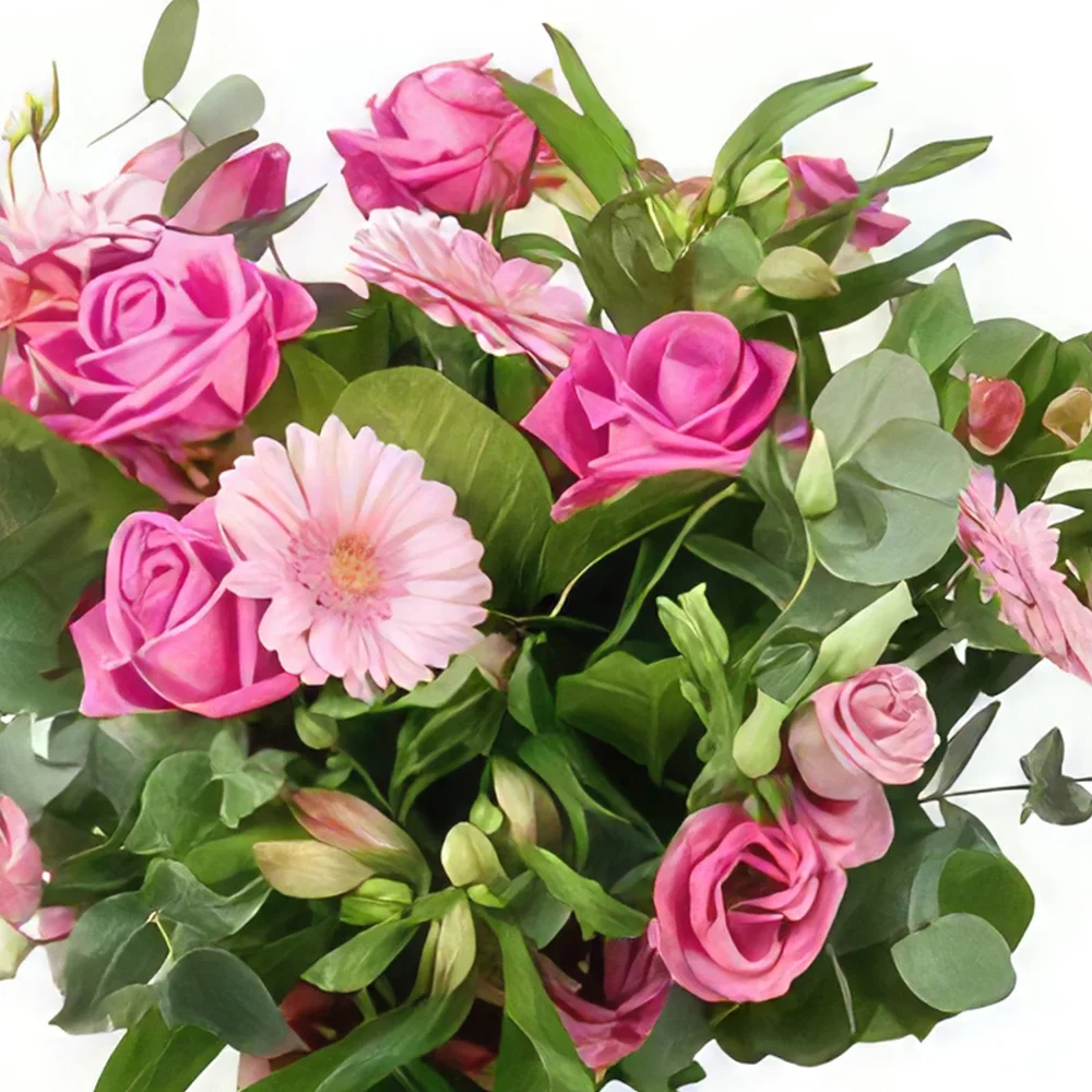Eindhoven blomster- Rosa overraskelsesbukett Blomsterarrangementer bukett