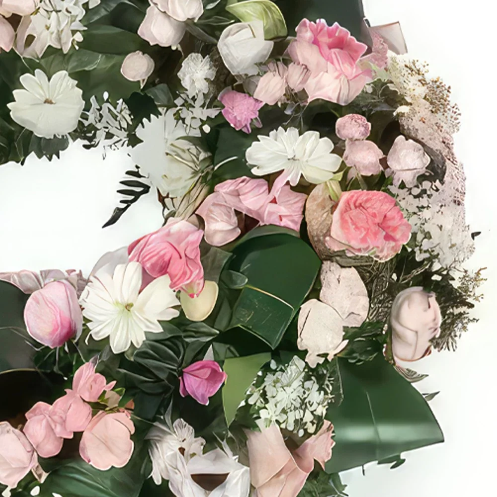 Pau bloemen bloemist- Roze en witte kroon Infinite Tendresse Boeket/bloemstuk