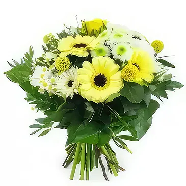 Urbes flowers  -  Prague yellow & white round bouquet Flower Bouquet/Arrangement
