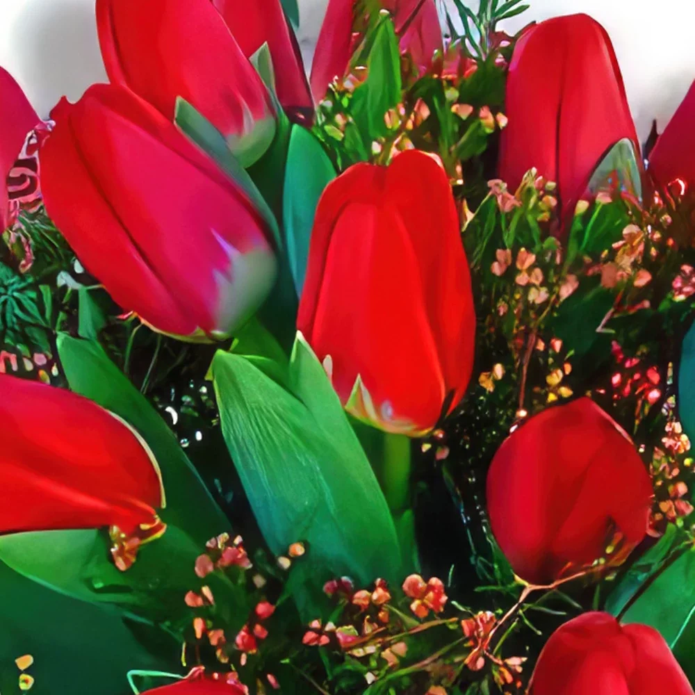 פארו פרחים- פיתוי אדום זר פרחים/סידור פרחים