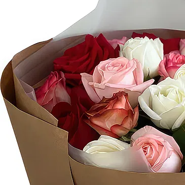 Garhoud flowers  -  Premium Mixed-Color Roses  Flower Bouquet/Arrangement