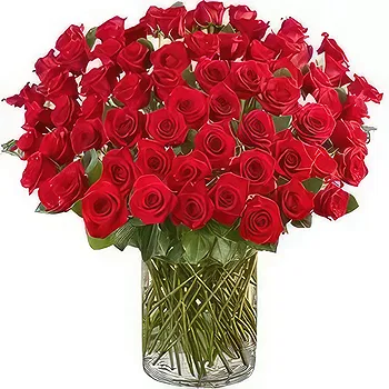 Saudi Arabia flowers  -  100 Roses in a vase Flower Delivery