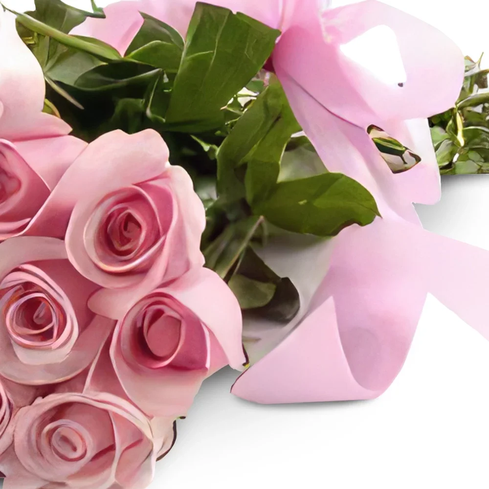 Bologna-virágok- Szép rózsaszín Virágkötészeti csokor
